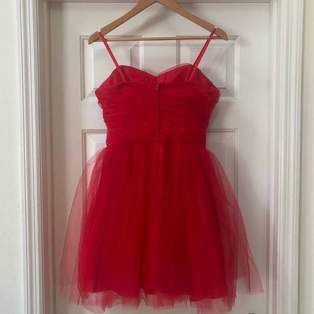 Masquerade Red Tulle Strapless Sweetheart Mini Party Dress Women’s Size 7/8 - Picture 6 of 14